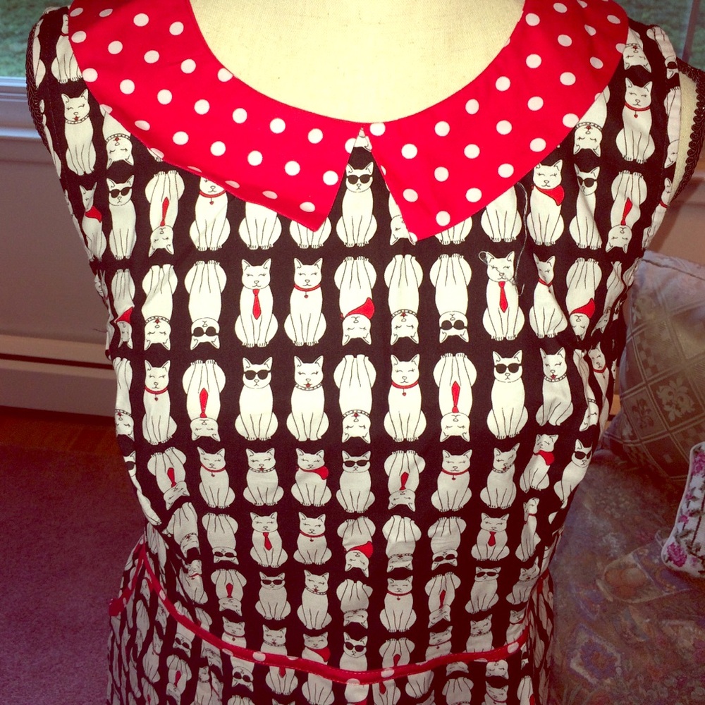 Modcloth Retrolicious Cat Dress 1x